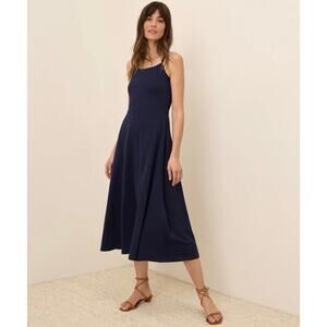 Pact Fit and Flare Midi Dress Eclipse Purple Size Small